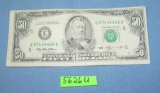 Vintage old style small portrait US $50 bill
