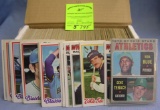 Box of early Topps baseball cards