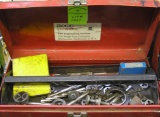 Box full of tap and dye equipment includes metal box