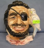 Figural Buccaneer and parrot mug