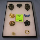 Group of quality costume jewelry pins and earrings