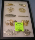 Collection of quality costume jewelry pins