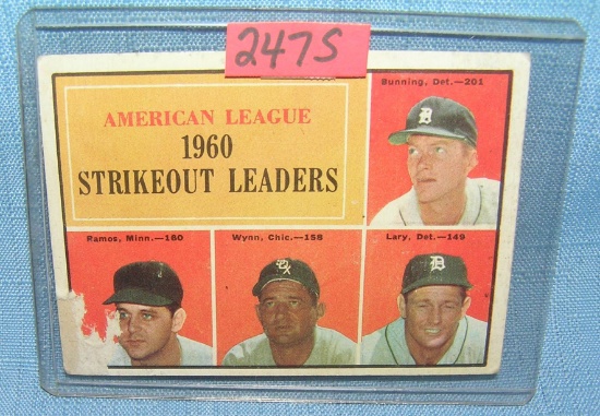 American League 1960's strike out leaders Baseball card