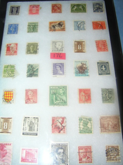 Collection of world postage stamps