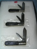 Group of vintage Barlow black handle pocket knives