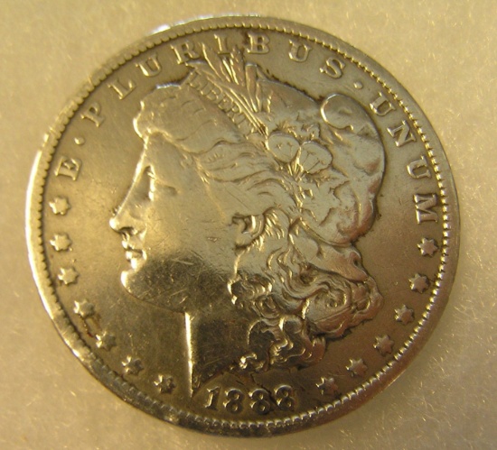 1888 Morgan silver dollar in fine condition