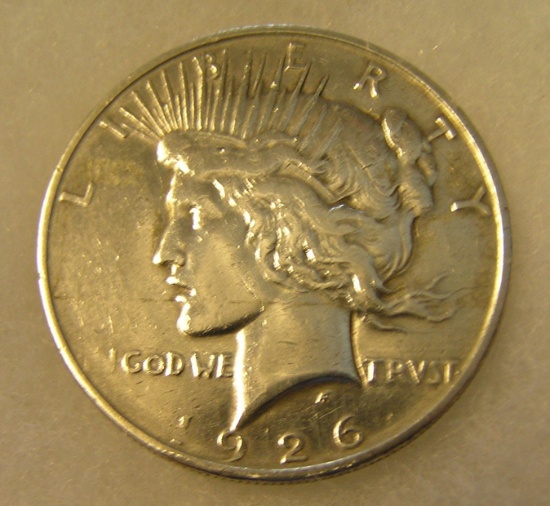 1926D Lady Liberty Peace silver dollar in fine condition