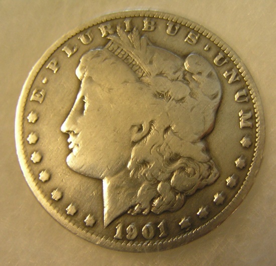 1901-O Morgan silver dollar in very good condition