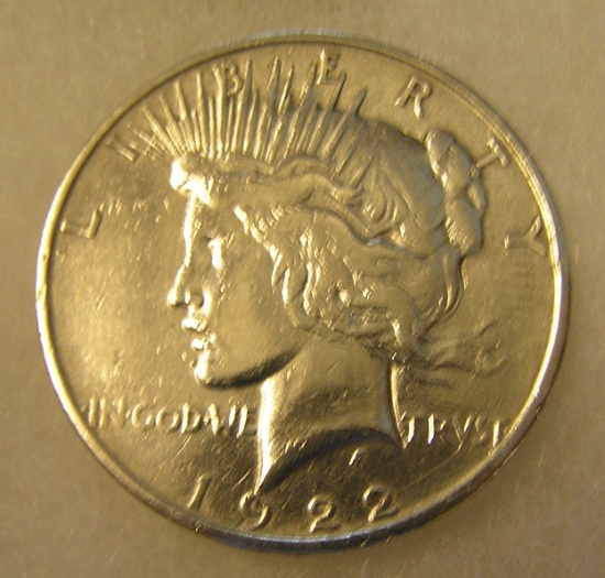 1922D Lady Liberty Peace silver dollar in fine condition