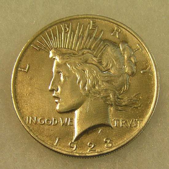 1923 Lady Liberty Peace silver dollar in fine condition