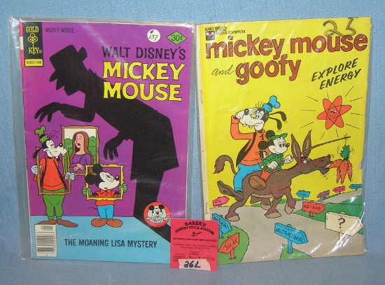 Pair of vintage Disney Mickey Mouse comic books