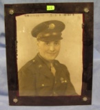 WWII officers photo in heavy glass frame