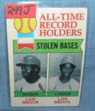 Lou Brock all time record holder all star baseball card