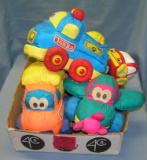 Box full of vintage Tonka plush toys