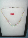 Quality costume jewelry colored stone necklace