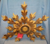 Carved wooden center sunflower wall display