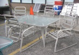 Outdoor patio and barbeque 7 piece table and chair set