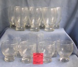 Box full of vintage estate drinking glasses