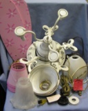 Group of lamp parts and accessories