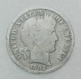 Early Silver Barber Head American Dime