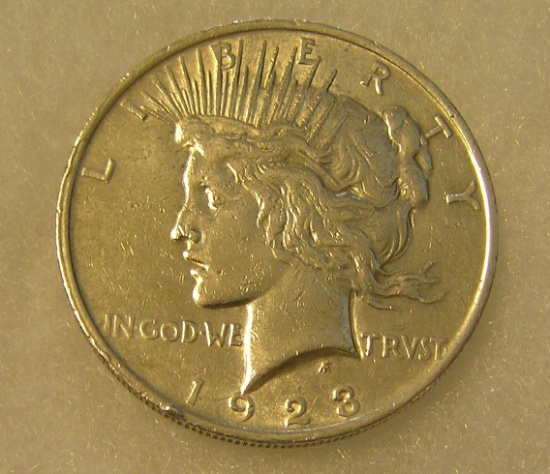 1923 Lady Liberty Peace silver dollar in fine condition