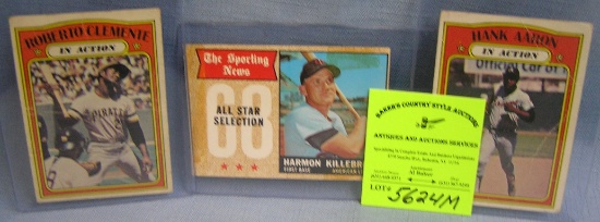 Group of vintage superstar baseball cards