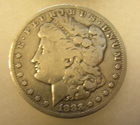 1883S Morgan silver dollar in very good condition