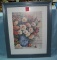 Vintage framed floral print