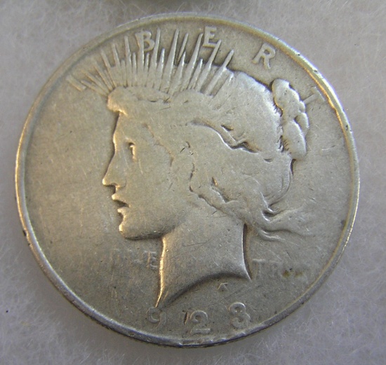 1923 Lady Liberty Peace silver dollar in good condition