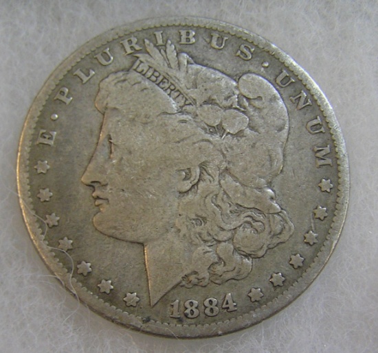 1884 Morgan silver dollar in good condition