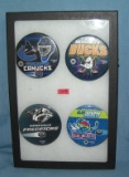 Group of vintage NHL hockey pin back buttons
