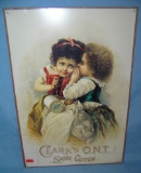 Clark's O.N.T. spool and cotton all tin retro sign