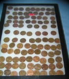 Collection of original US copper pennies