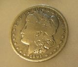 1891-O Morgan silver dollar in very good condition
