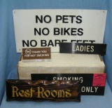 Vintage identification and notification signs