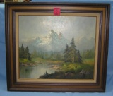 Artist signed oil on canvas landscape painting