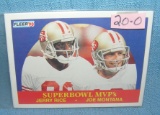 Vintage Joe Montana and Jerry Rice all star football card