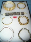 Collection of costume jewelry bracelets