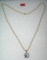 Quality gold tone necklace with large semi precious stone