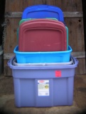 Group of misc. bins and lids