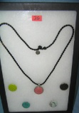 Fashion necklace with 5 interchangable magnetic pendants
