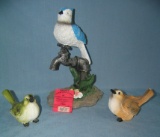 Group of decorative bird figurines