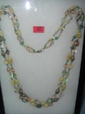 Vintage multicolored bead and silver toned necklace