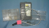 Fishing net and 3 tackle storage containers