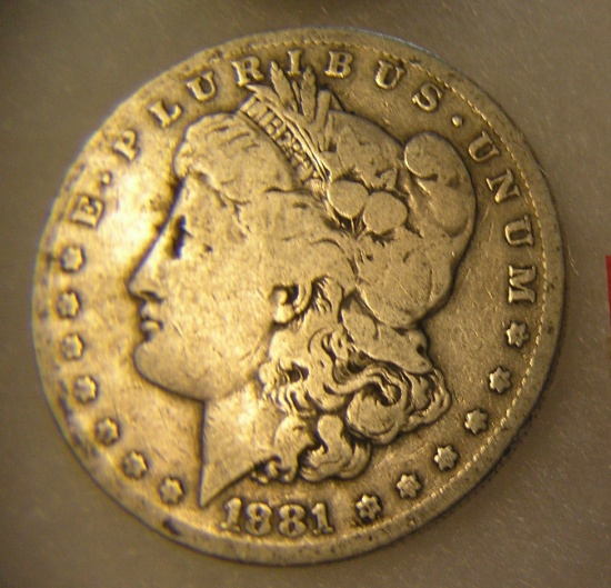 1881S Morgan silver dollar in good condition