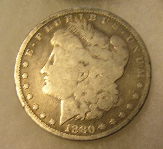 1880 Morgan silver dollar in very good condition