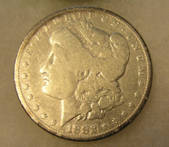 1882 Morgan silver dollar in very good condition