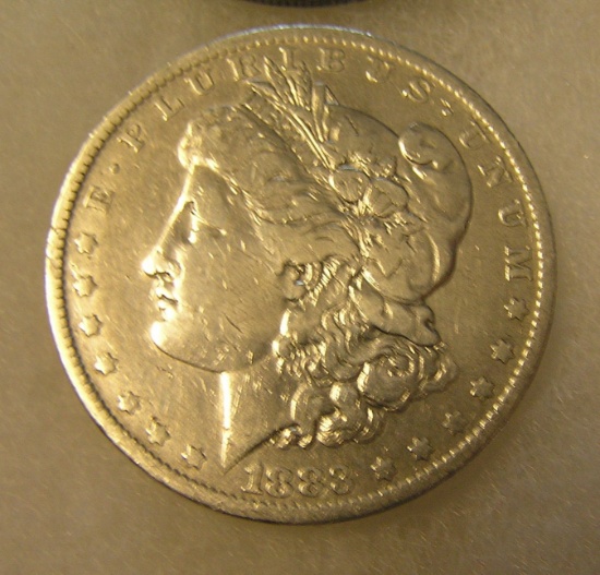 1883-O Morgan silver dollar in fine condition