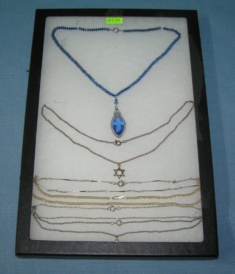 Collection of vintage costume jewelry necklaces