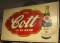 Large all tin Cott soda advertising store display sign